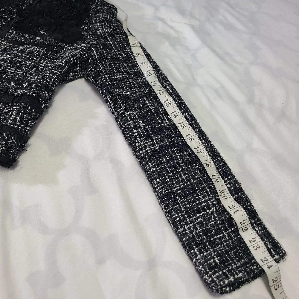 DDMorris Paris Black Tweed Women's Blazer/ Jacket‎ NWT Size 44/Small
